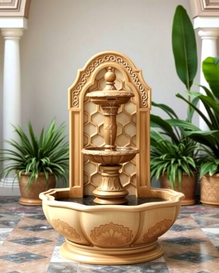 luxury water fountain for serenity - 20 Arabic Interior Design Ideas