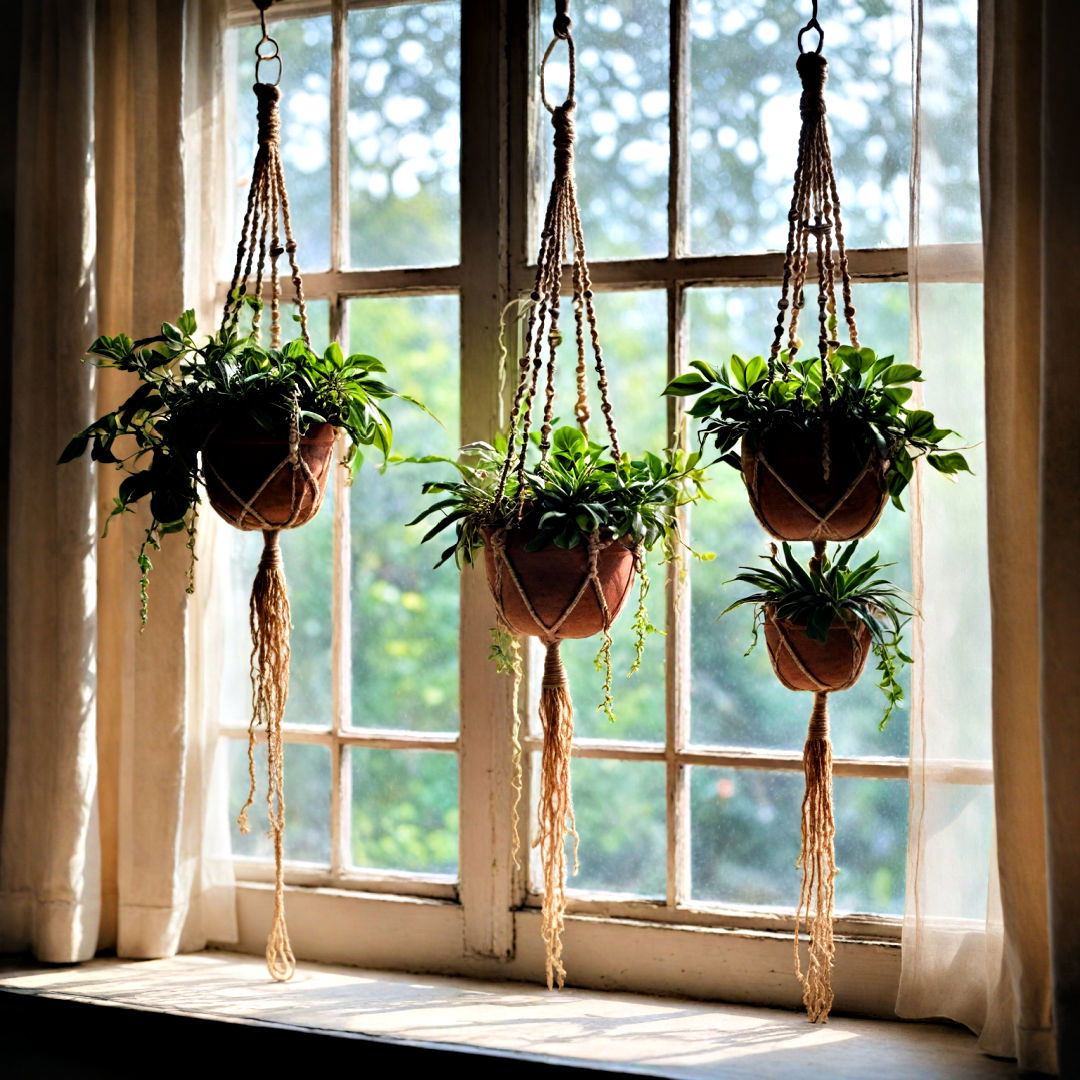 macrame plant hangers for boho bedroom - 40 Boho Bedroom Ideas