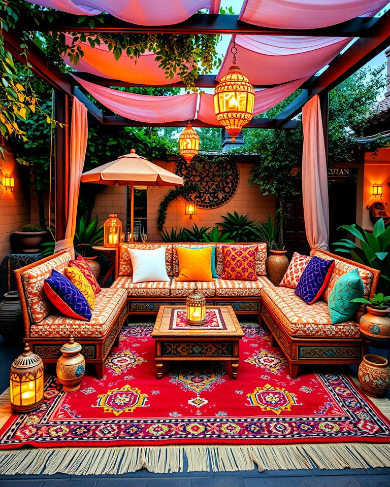 magic carpet themed seating area - 20 Disney Garden Ideas