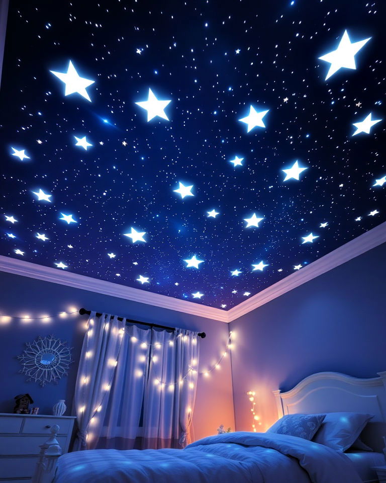 magical ceiling stars for princess room - 25 Princess Room Ideas