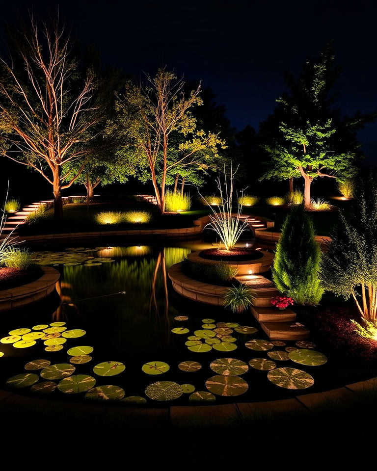 magical farm pond lighting - 15 Farm Pond Ideas