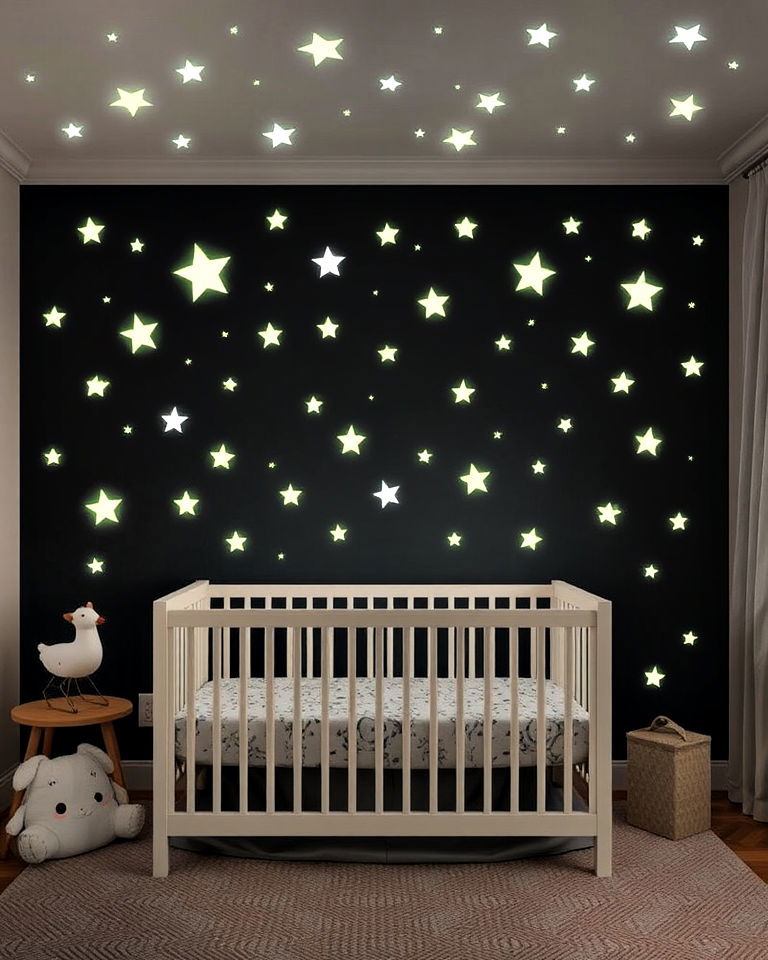 magical glow in the dark star stickers - 20 Space-themed Nursery Ideas