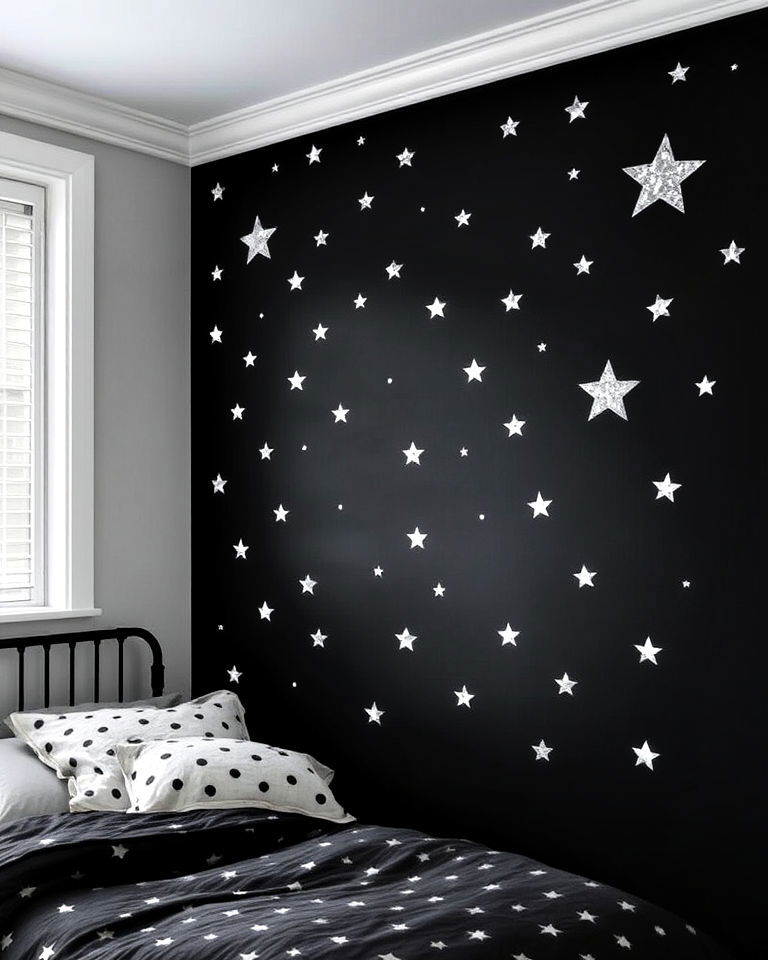 magical starry night wall decals - 25 Black Nursery Ideas