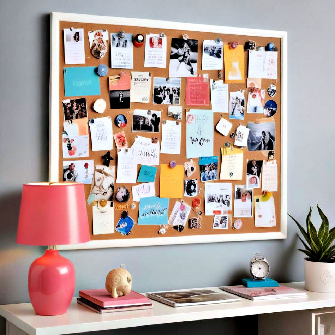 magnetic board to display important reminders - 40 Teen Room Ideas