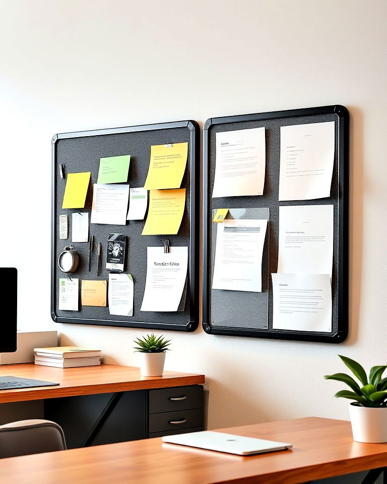 magnetic boards to store reminders - 20 Office Storage Ideas
