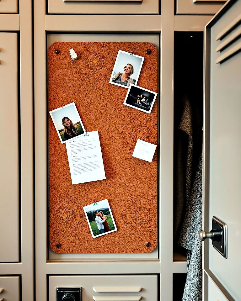 magnetic cork board for locker decor - 30 Locker Decor Ideas