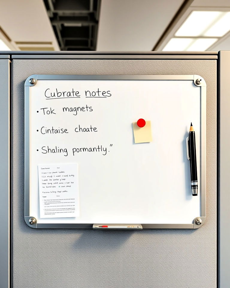 magnetic dry erase board for cubicle - 30 Cubicle Decor Ideas