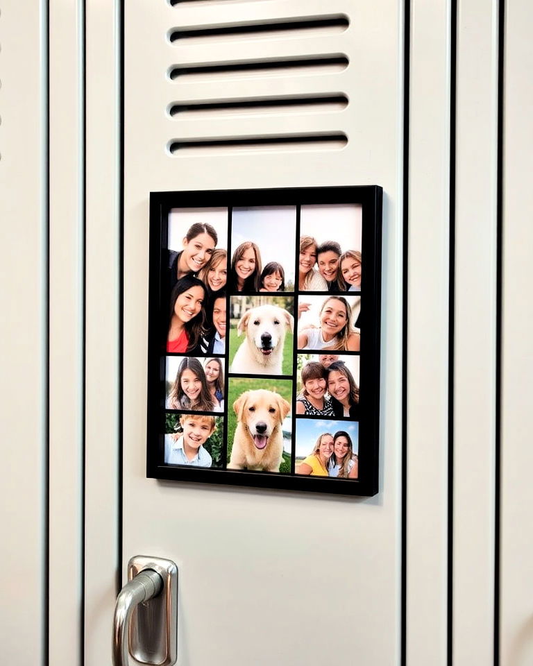 magnetic picture collage frame ideas - 30 Locker Decor Ideas