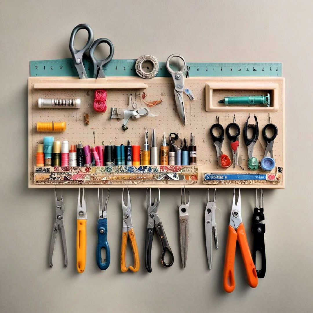 magnetic strip to keep metal tools - 15 Sewing Room Ideas