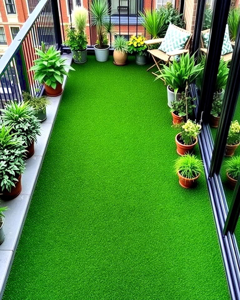 maintenance free artificial grass - 20 Balcony Deck Ideas