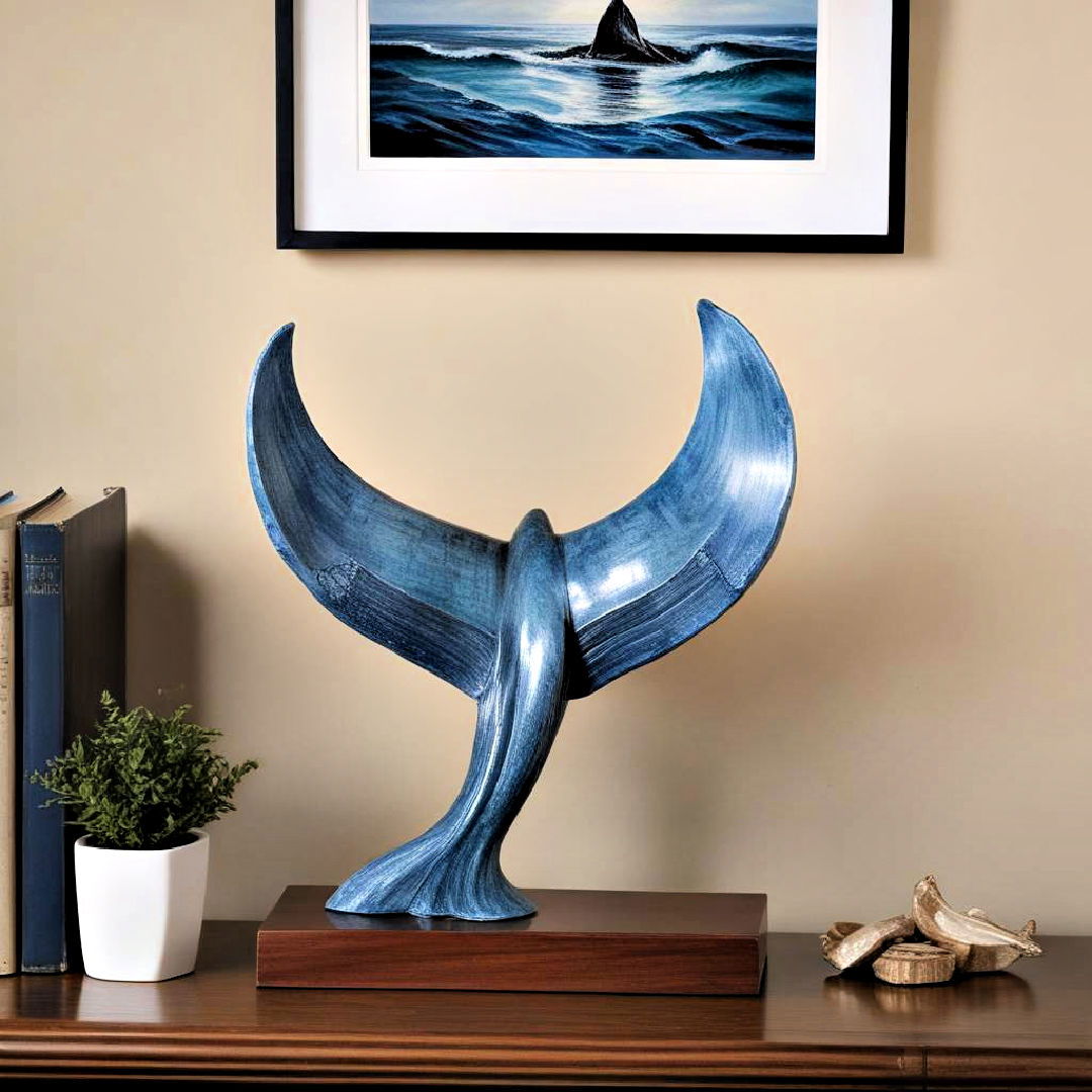 majestic whale tail sculpture - 25 Nautical Decor Ideas
