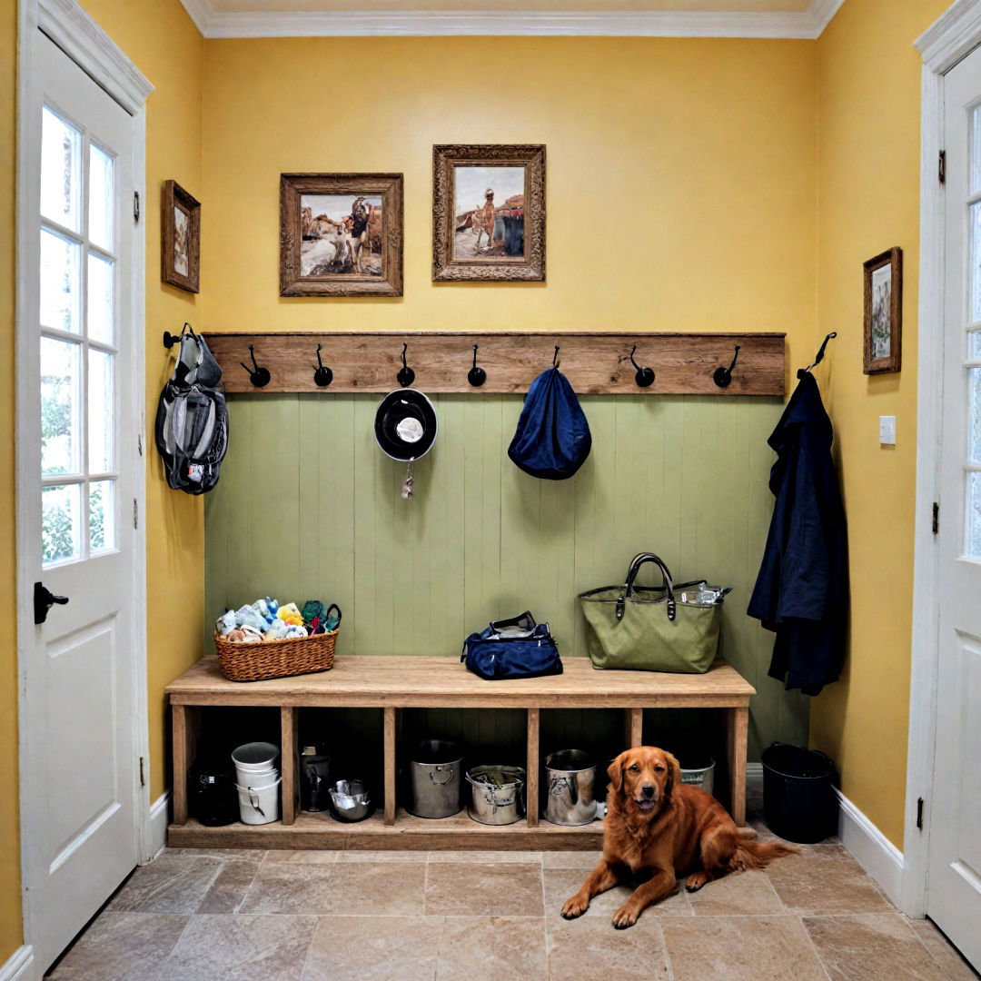 make a convenient pet station - 40 Mudroom Ideas