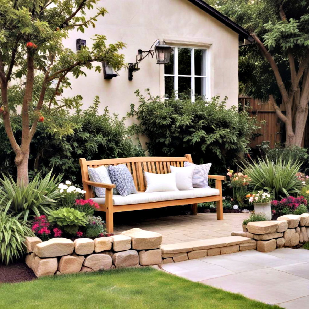 make an outdoor seating area - 40 Front Yard Landscaping Ideas