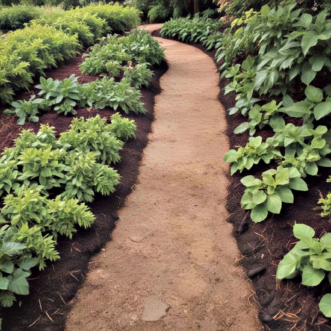 make easy to maintain garden paths with mulch - 30 Front Yard Landscaping Ideas With Rocks and Mulch
