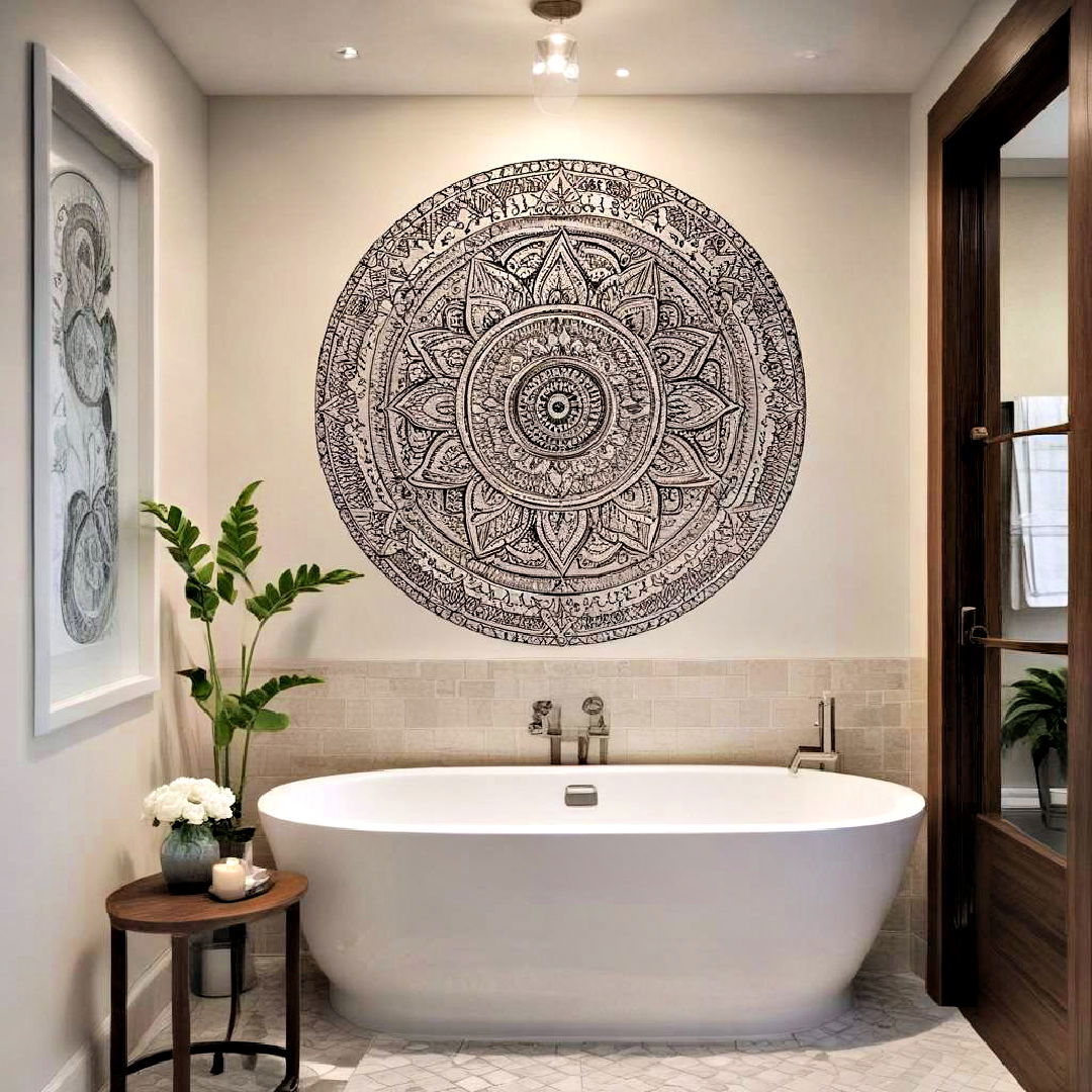 mandala art to bring mindfulness - 25 Bathroom Art Ideas