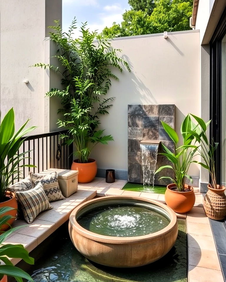 mansion balcony with water feature - 20 Mansion Balcony Ideas