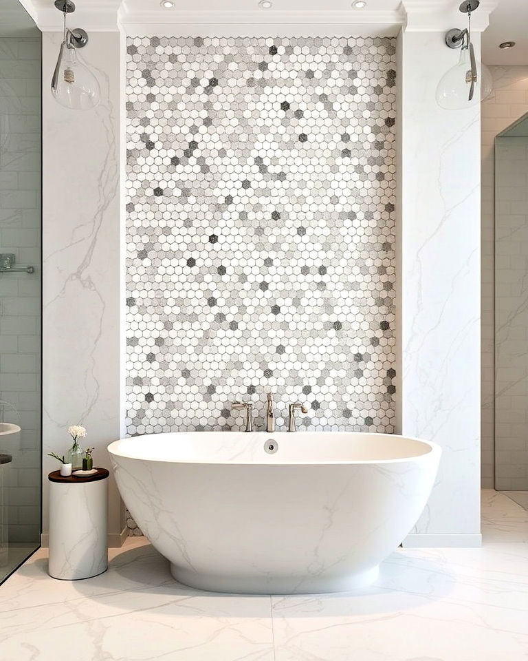 marble mosaic tiles for luxury bathroom - 20 Luxury Marble Bathroom Ideas