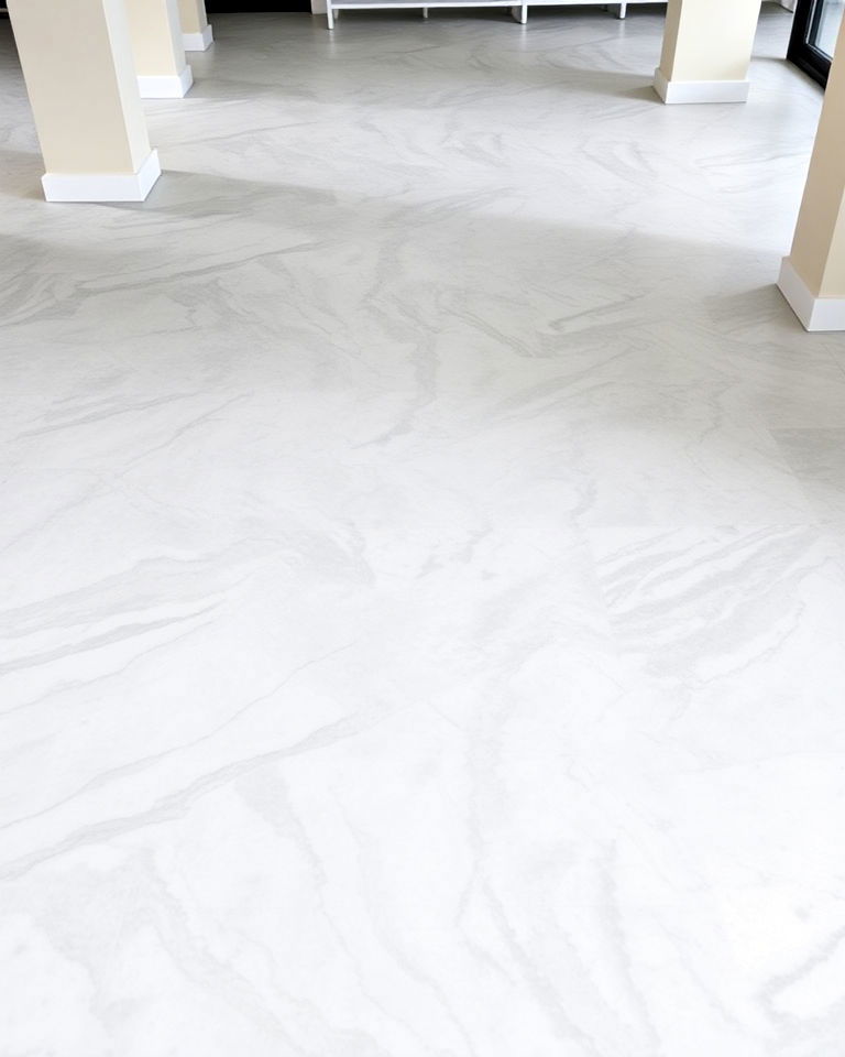 marbled gray and white stained concrete floor - 25 Stained Concrete Floors