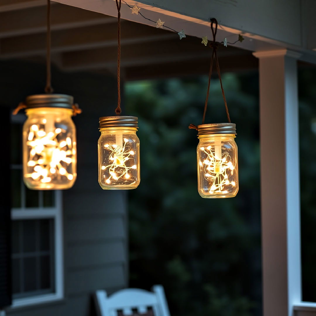 mason jar lanterns for rustic front porch - 25 Rustic Front Porch Ideas