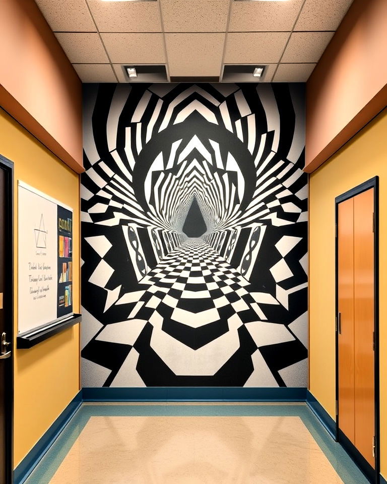mathematical optical illusion mural - 20 Math Mural Ideas