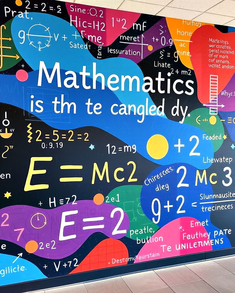 mathematical quotes and formulas mural - 20 Math Mural Ideas
