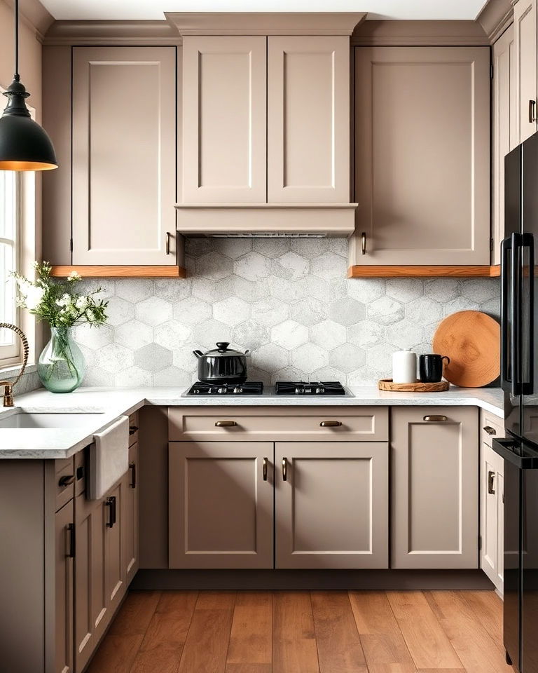 matte taupe finish cabinets - 25 Taupe Kitchen Cabinet Ideas