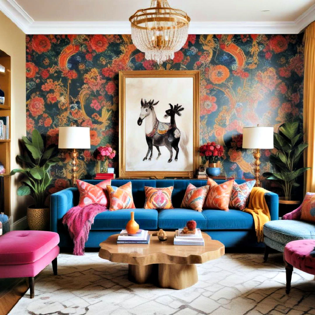 maximalism for eclectic living room - 20 Eclectic Living Room Ideas