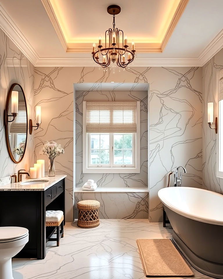 maximalist bathroom design with layered lighting - 20 Maximalist Bathroom Design Ideas