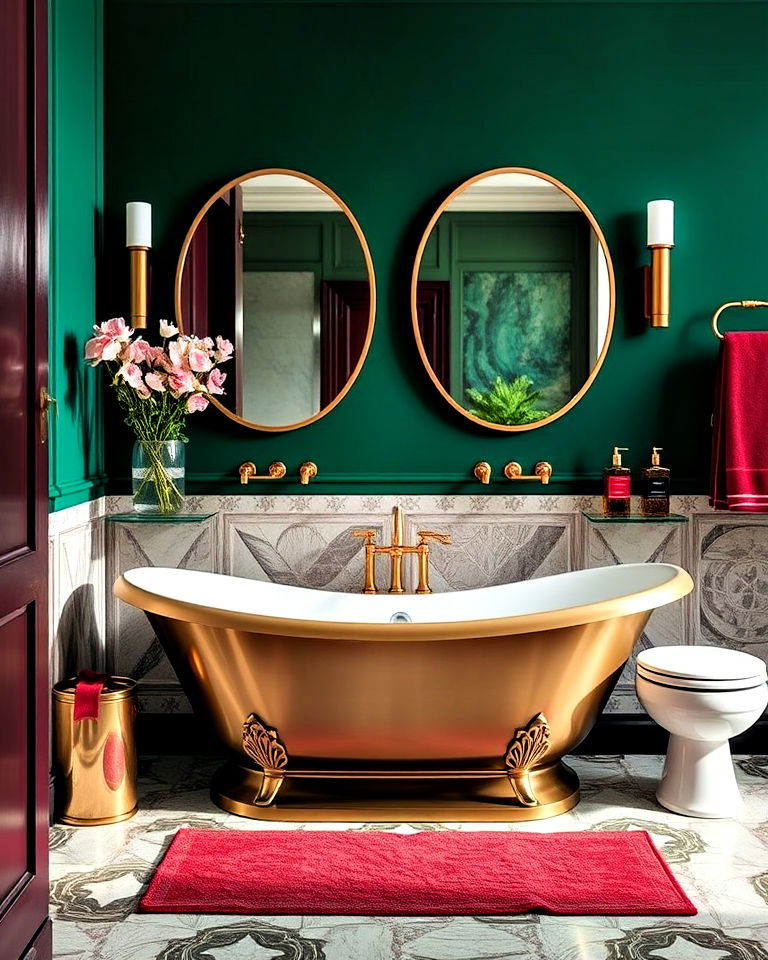 maximalist design with vibrant color palette - 20 Maximalist Bathroom Design Ideas