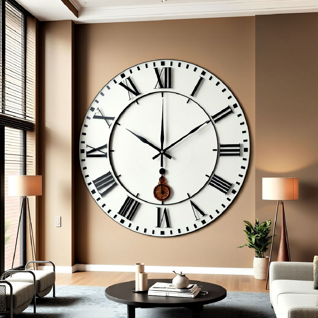 mechanical wall clock design - 25 Steampunk Interior Design Ideas