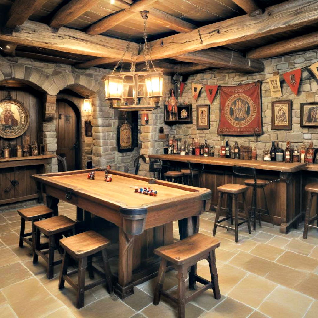 medieval tavern themed game room - 25 Basement Game Room Ideas