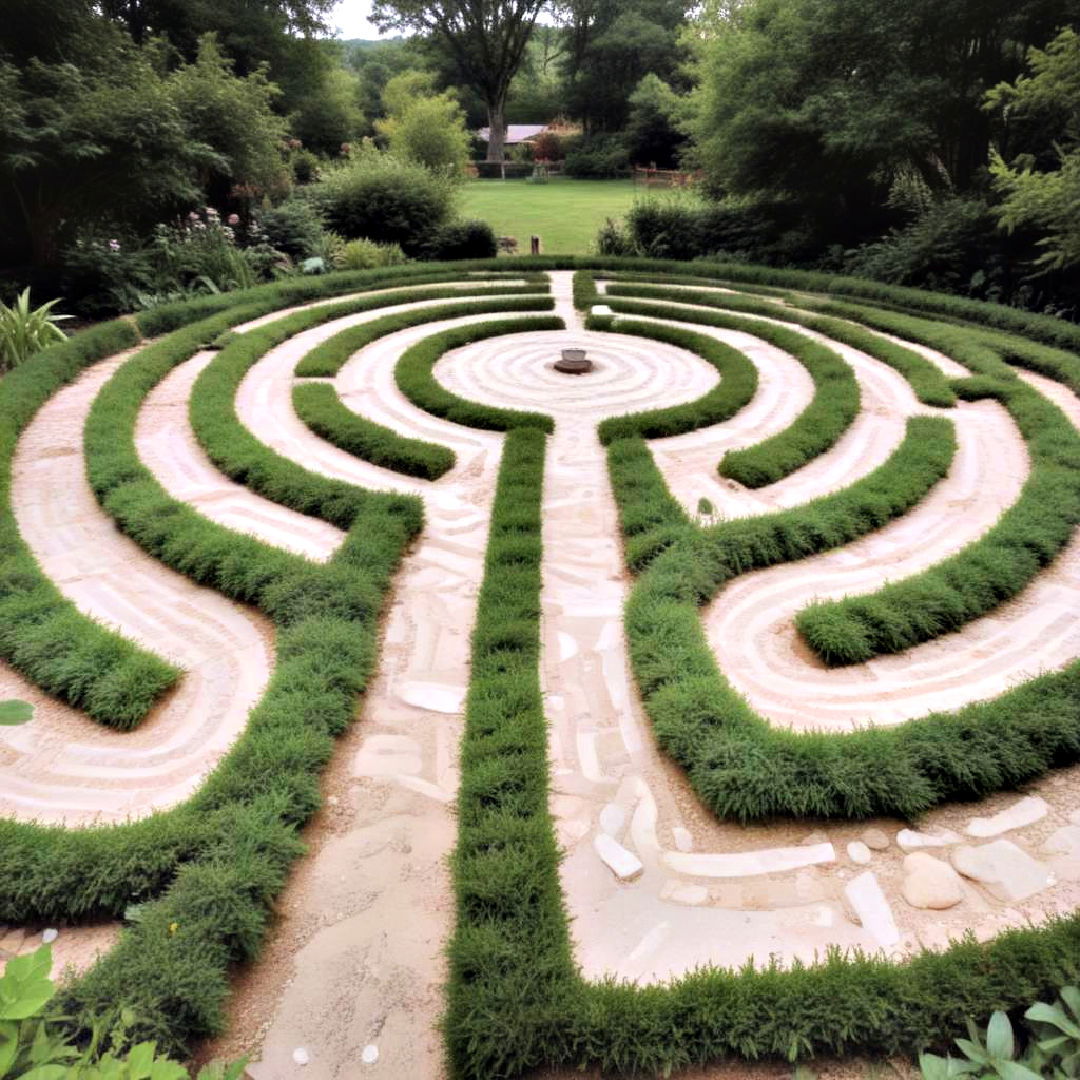 meditative walking experience with labyrinth pathway - 25 Zen Garden Ideas