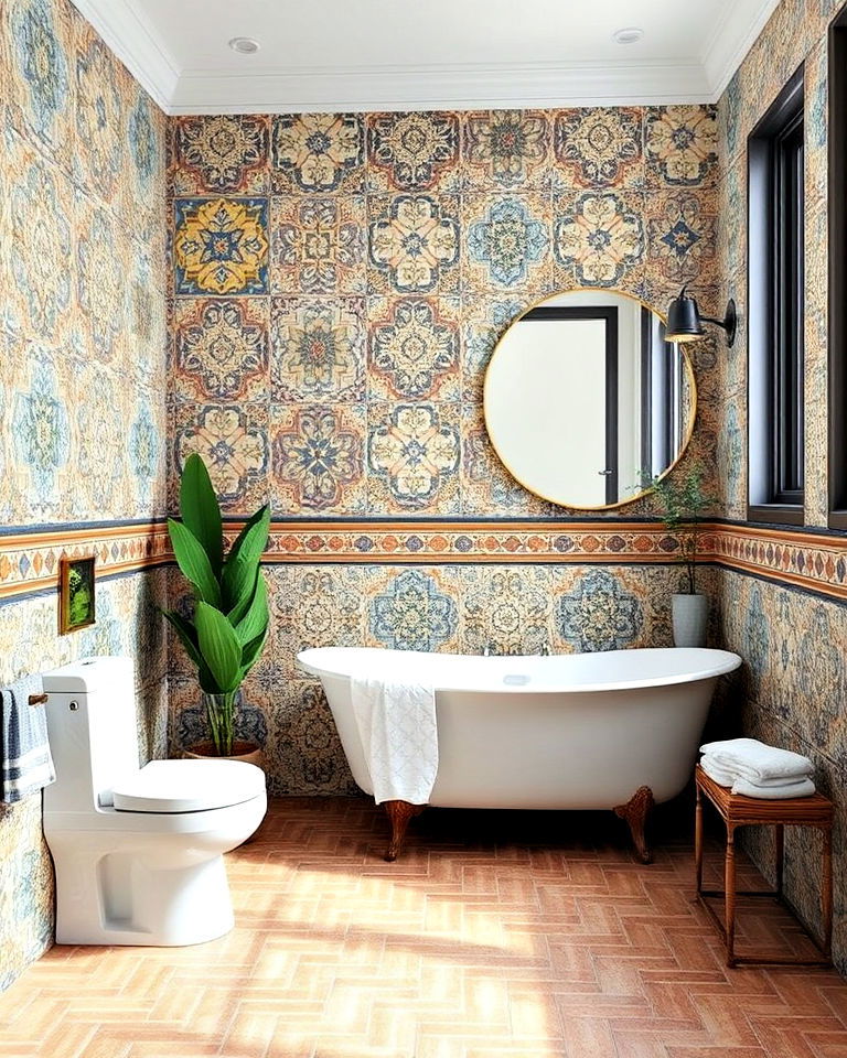 mediterranean inspired patterned tile wall panels - 40 Wall Paneling Ideas