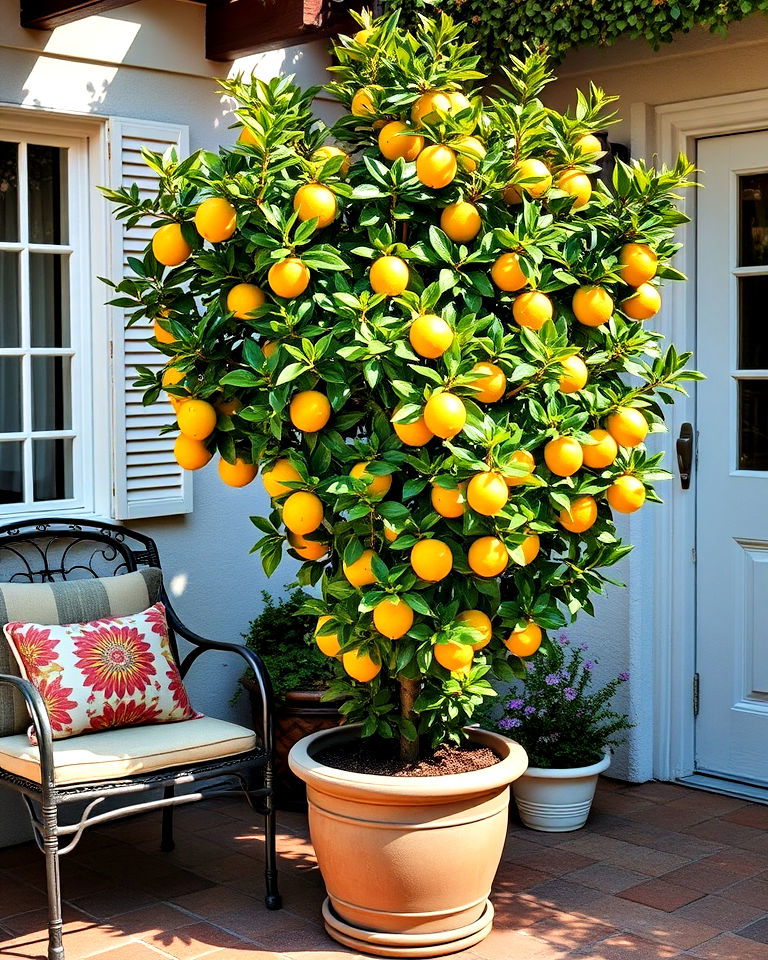 mediterranean vibe lemon tree for patio - 30 Outdoor Plants for Patio