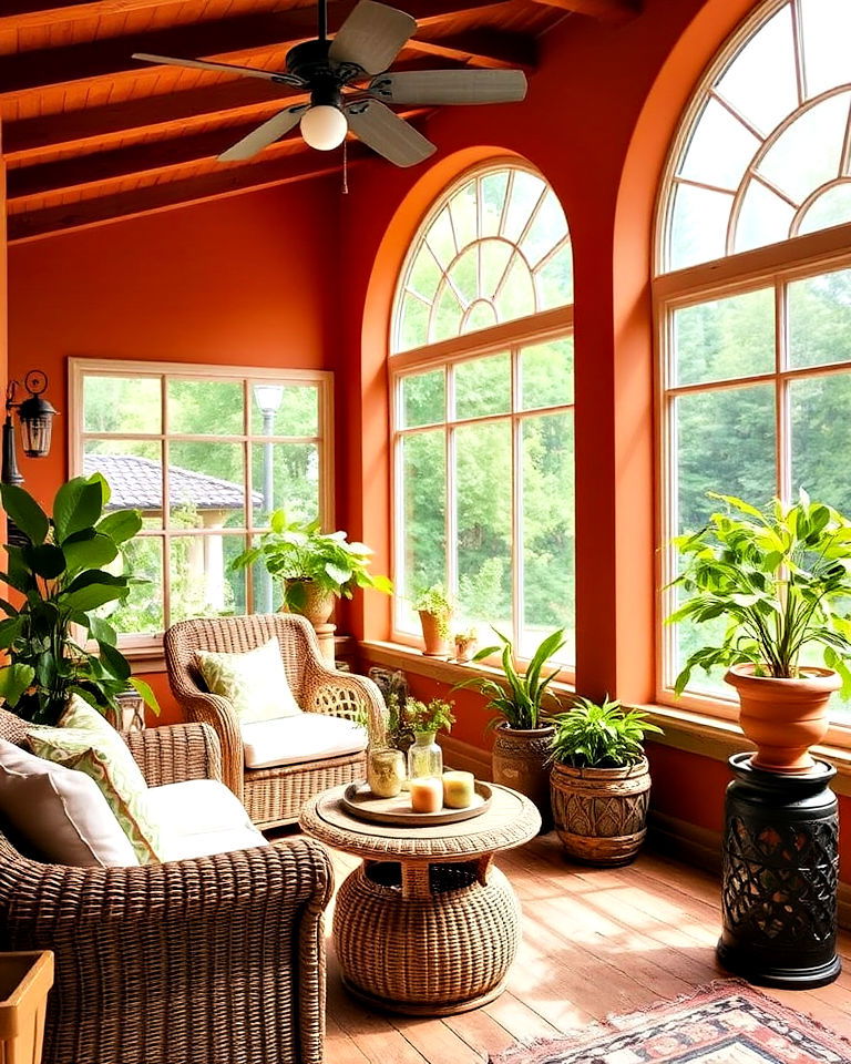 mediterranean vibe terracotta sunroom color - 20 Sunroom Color Ideas