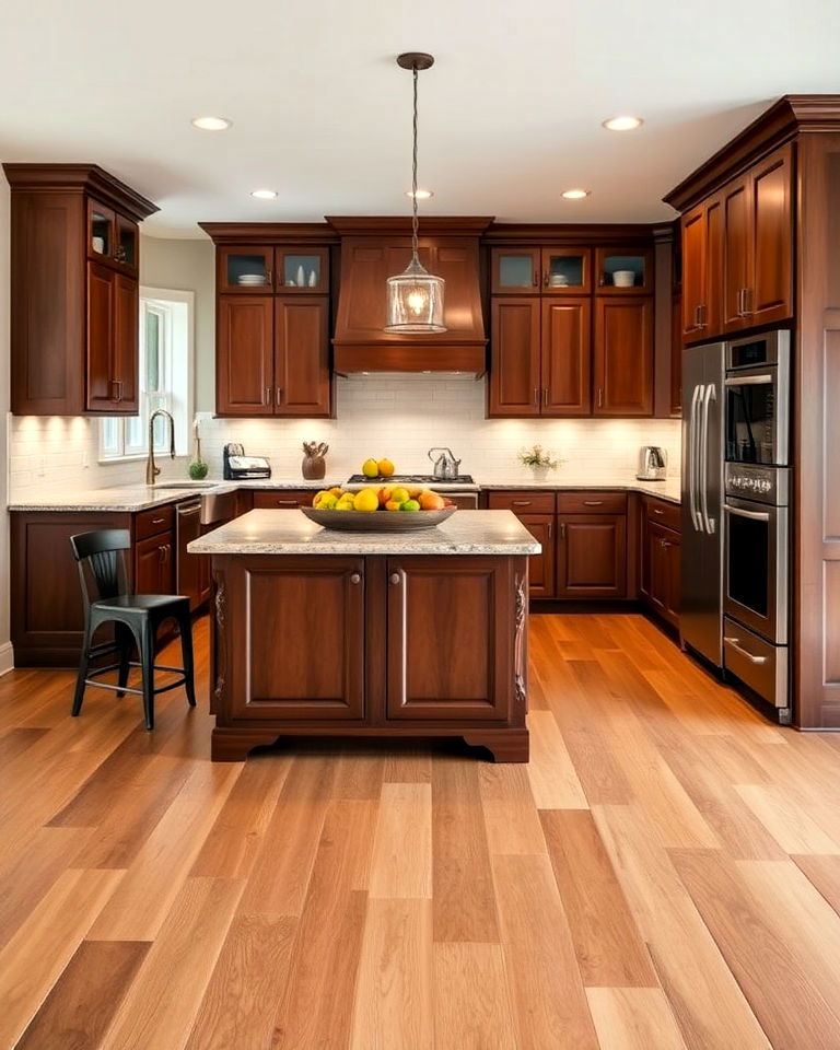 medium toned hardwood floor for transitional kitchen - 15 Kitchens With Wood Floors