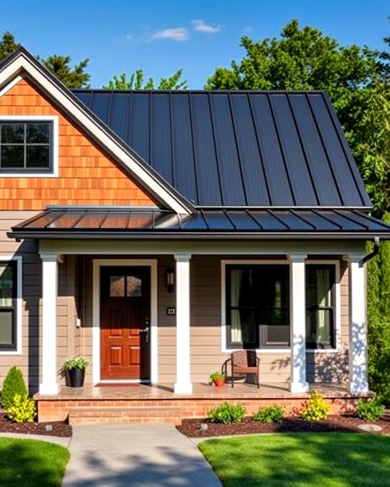 metal roof for modern cottage home - 25 Modern Cottage House Exterior Ideas
