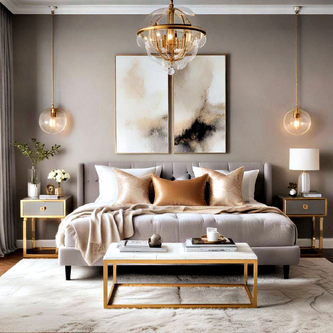 metallic accents for aesthetic bedroom - 40 Aesthetic Room Ideas