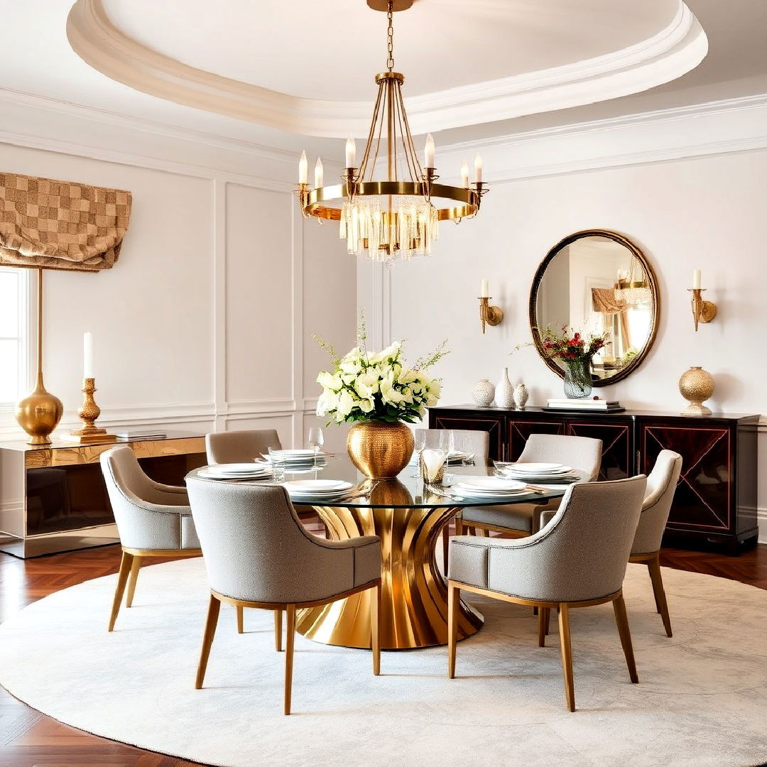 metallic accents for luxury dining room - 40 Luxury Dining Room Ideas