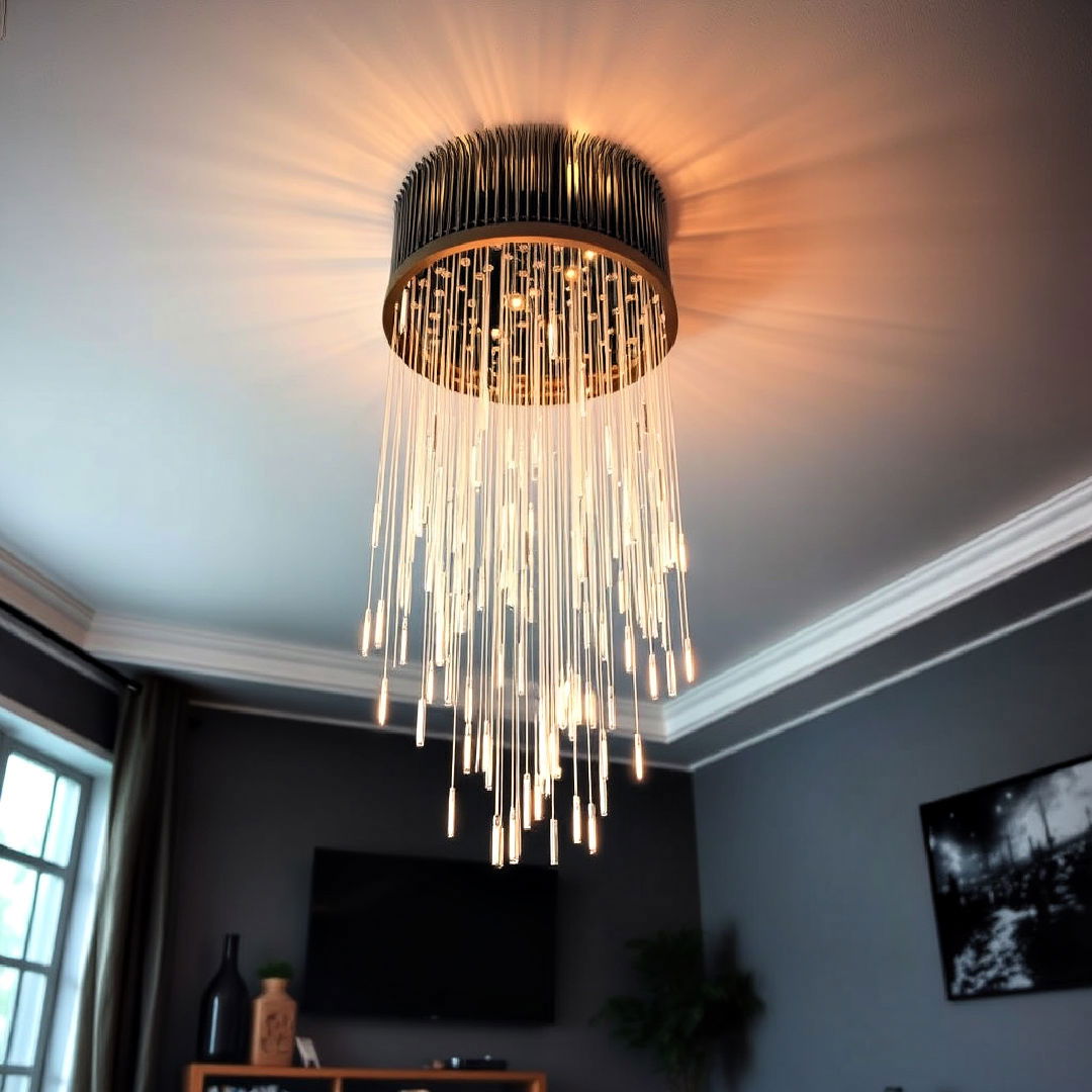 meteor shower inspired light fixture - 20 Space-themed Room Ideas