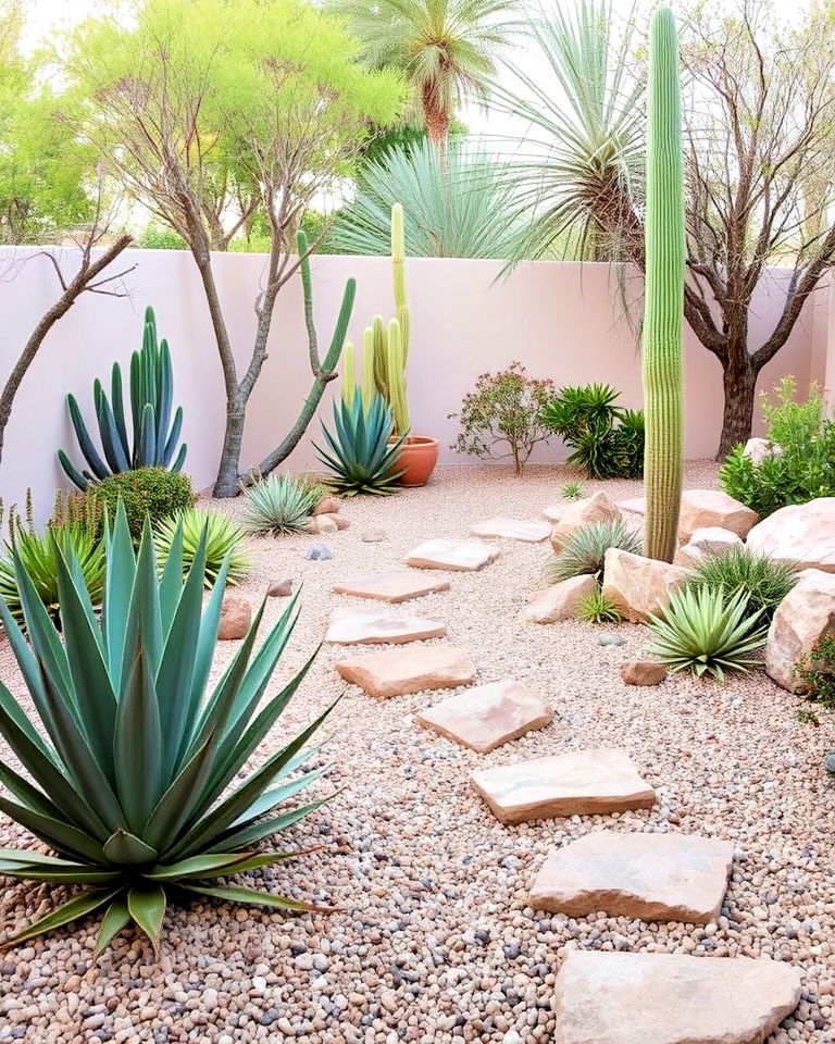 mexican garden with desert inspired landscaping - 25 Mexican Garden Ideas
