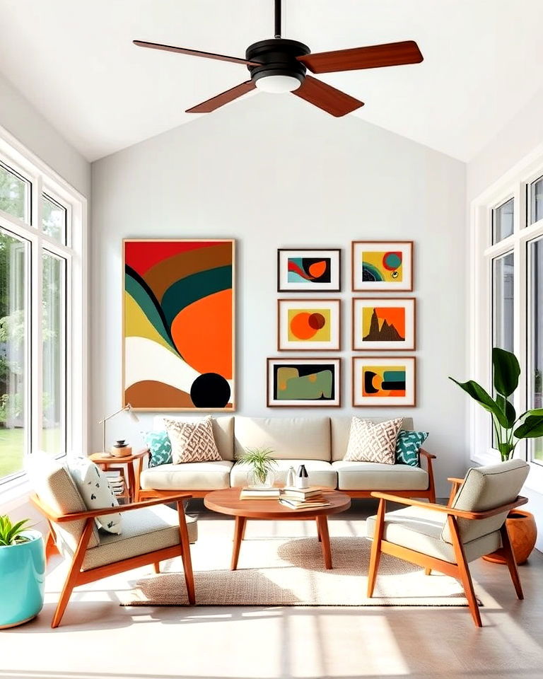 mid century modern art for sunroom - 20 Mid-century Modern Sunroom Ideas