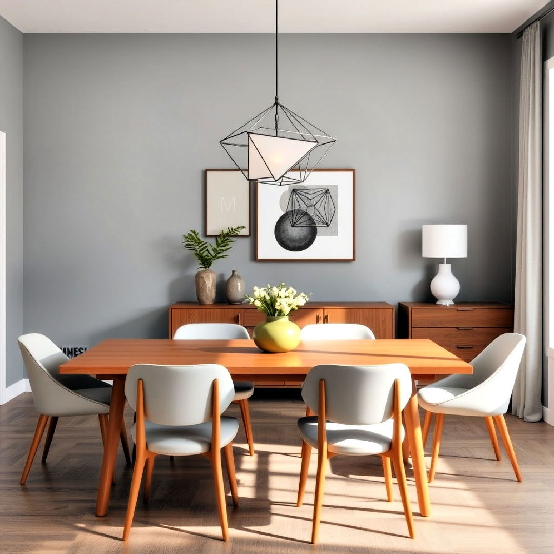 mid century modern dining room - 25 Gray Dining Room Ideas