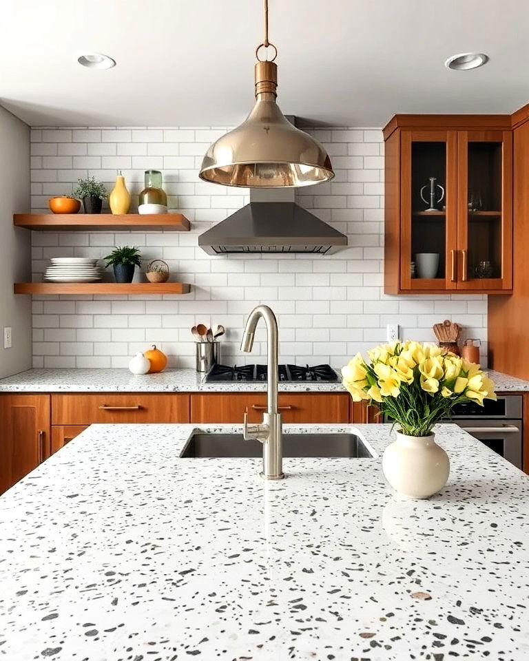 mid century modern kitchen with terrazzo countertops - 40 Mid-century Modern Kitchen Ideas