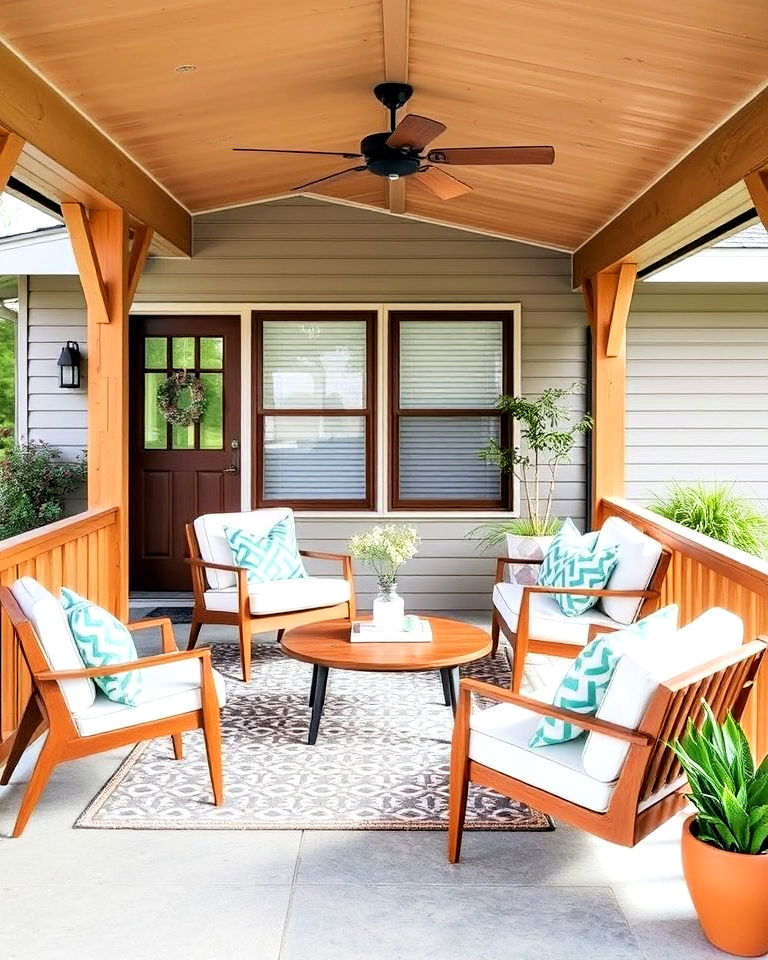 mid century modern raised ranch porch - 25 Raised Ranch Front Porch Ideas