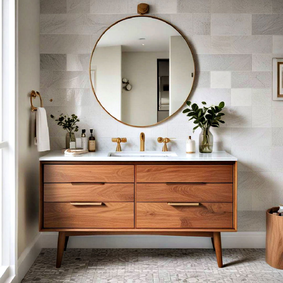 mid century modern vanity feature - 40 Bathroom Vanity Ideas