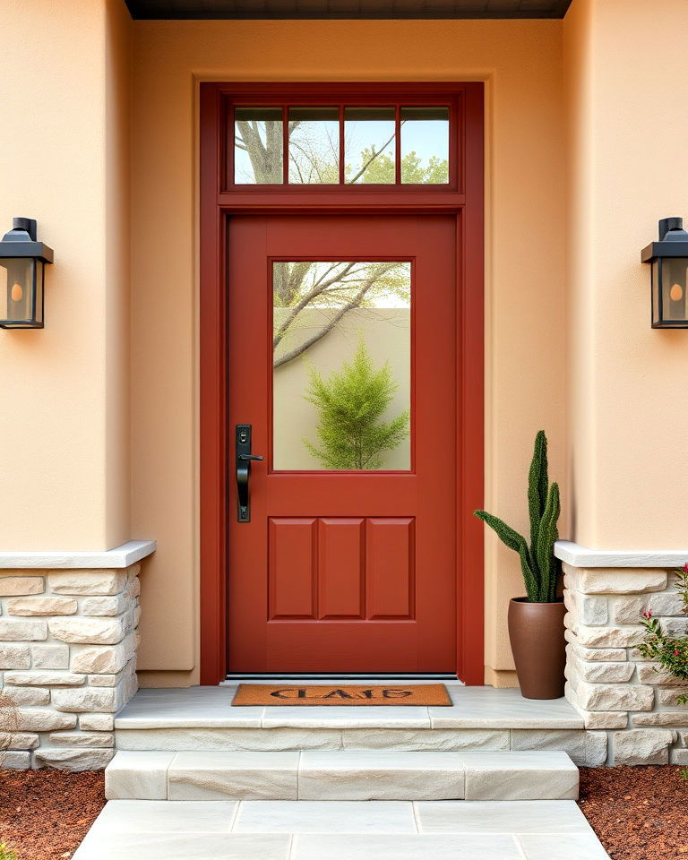 mid century terracotta front door - 20 Mid Century Front Door Colors