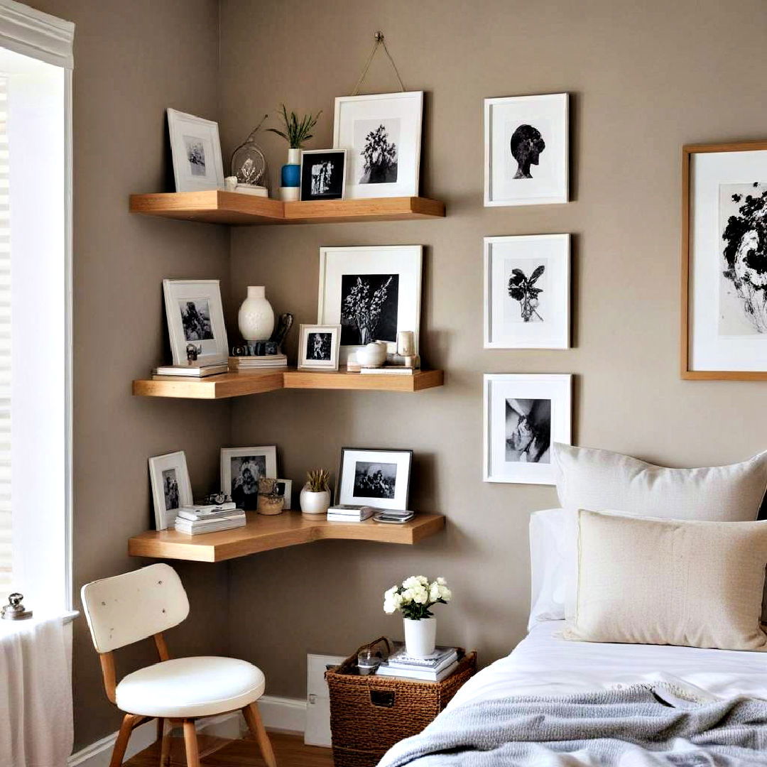mini art gallery for bedroom corner - 15 Bedroom Corner Ideas