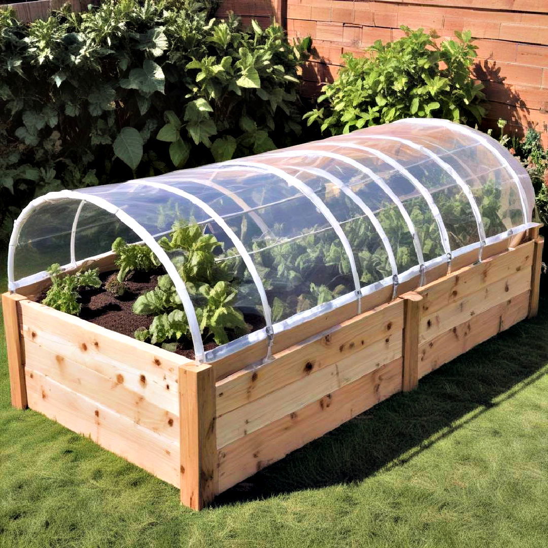 mini greenhouse raised bed - 40 Raised Garden Bed Ideas