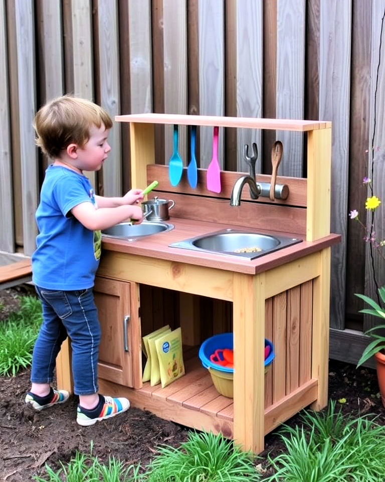 miniature mud kitchen for toddlers - 20 Mud Kitchen Ideas